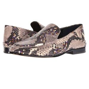VINCE CAMUTO JENDEYA MULBERRY OCHRE LOAFERS FLATS SNAKE SKIN GRAY LEATHER 10‎